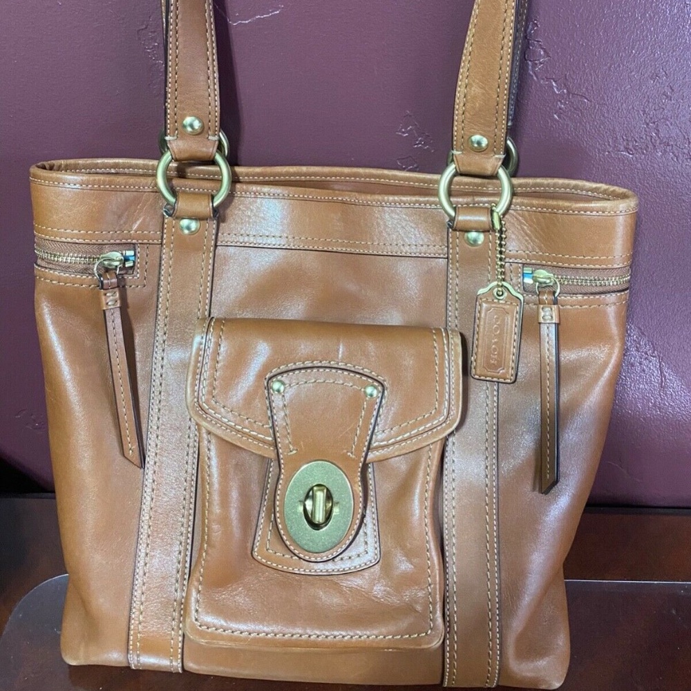 Coach Legacy Vachetta Whiskey Leather Business Tote Bag